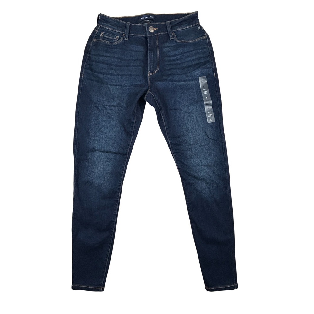 Aeropostale Jeggings Womens 8 Regular Mid Rise Dark Wash Denim Stretch Jeans‎